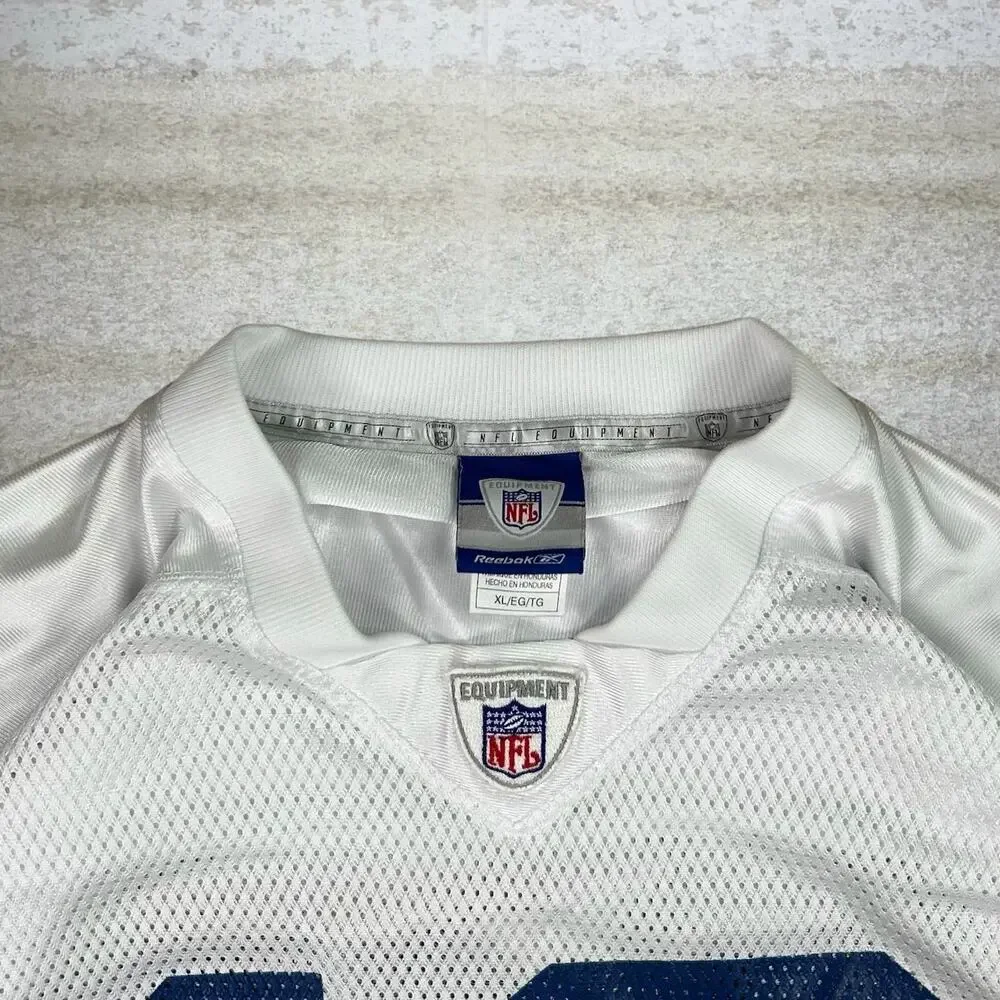 Peyton Manning Indianapolis Colts Jersey Reebok White Polyester Blue On Field_4